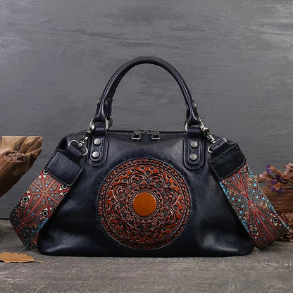 Boston-Tasche Camila Vintage – Aus echtem Premium-Leder