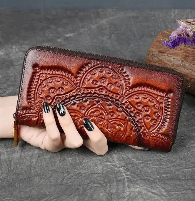 Geldbörse Floral Mei Vintage – Aus echtem Premium-Leder