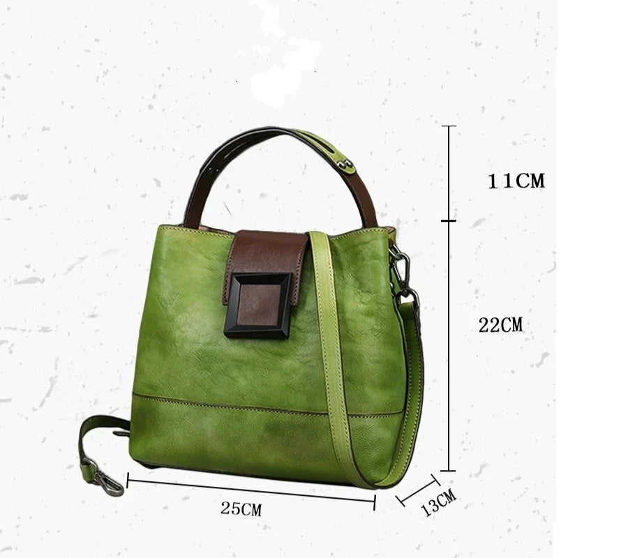 Helena Vintage Bucket – Bucket-Tasche aus Premium-Echtleder