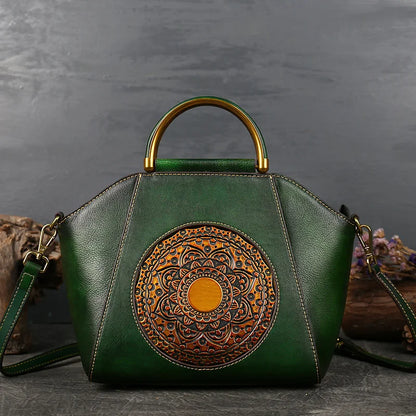 Shell-Tasche Íris Vintage – Aus Premium-Pflanzenleder