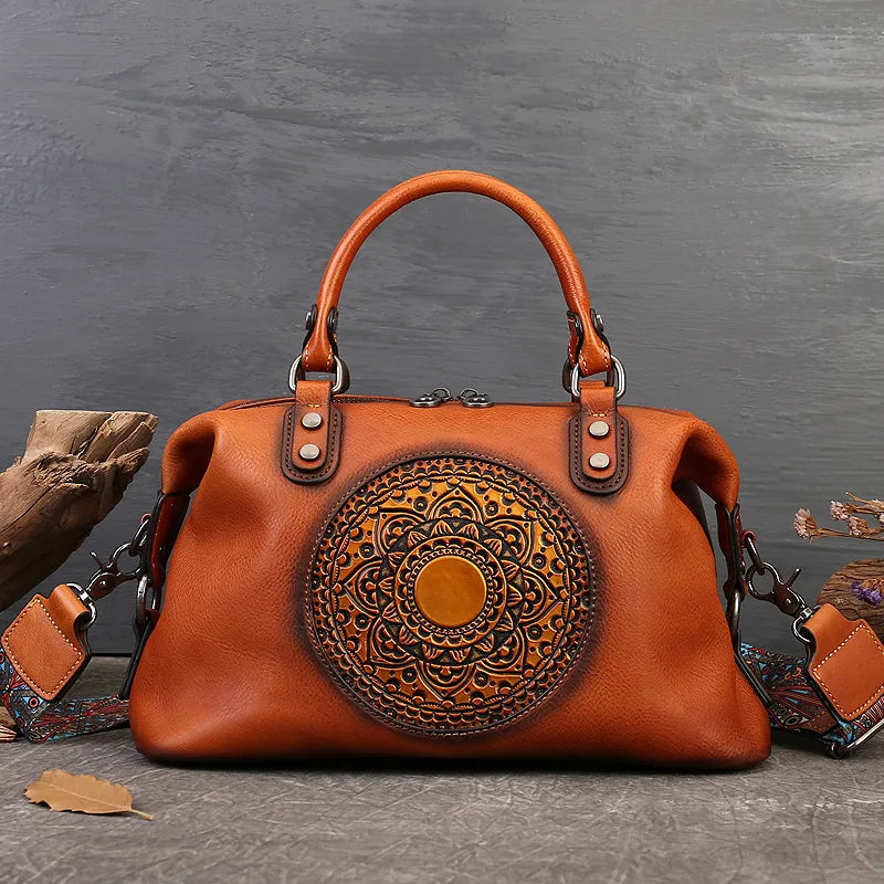 Boston-Tasche Camila Vintage – Aus echtem Premium-Leder